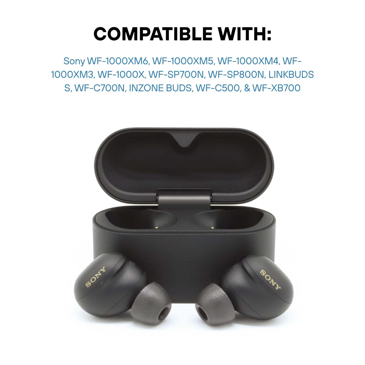 Comply Memory Foam Replacement Earbud Tips for Sony True Wireless Earbuds | Ultimate Comfort, Secure Fit, Superior Noise Isolation | Anti Slip