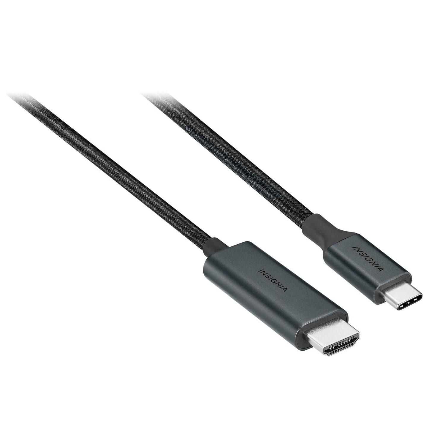 INSIGNIA 6 ft. 8K Ultra HD USB-C to HDMI 2.1 Braided Cable, 8K High-Resolution, 48Gbps high-Speed Data Transfer, Gold Plated connectors for Laptop