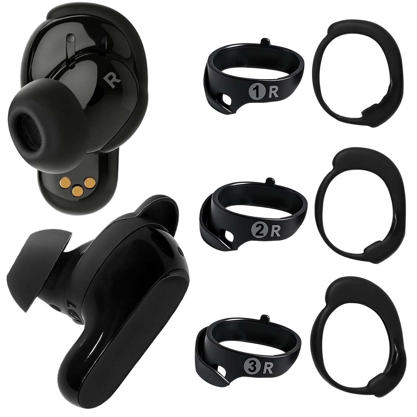 Replacement Wingtips for Bose QuietComfort Ultra Earbuds (2nd Gen), Anti-Slip Silicone Wingtip Eartips, Ear Hook Covers Secure Fit Stability Eartips