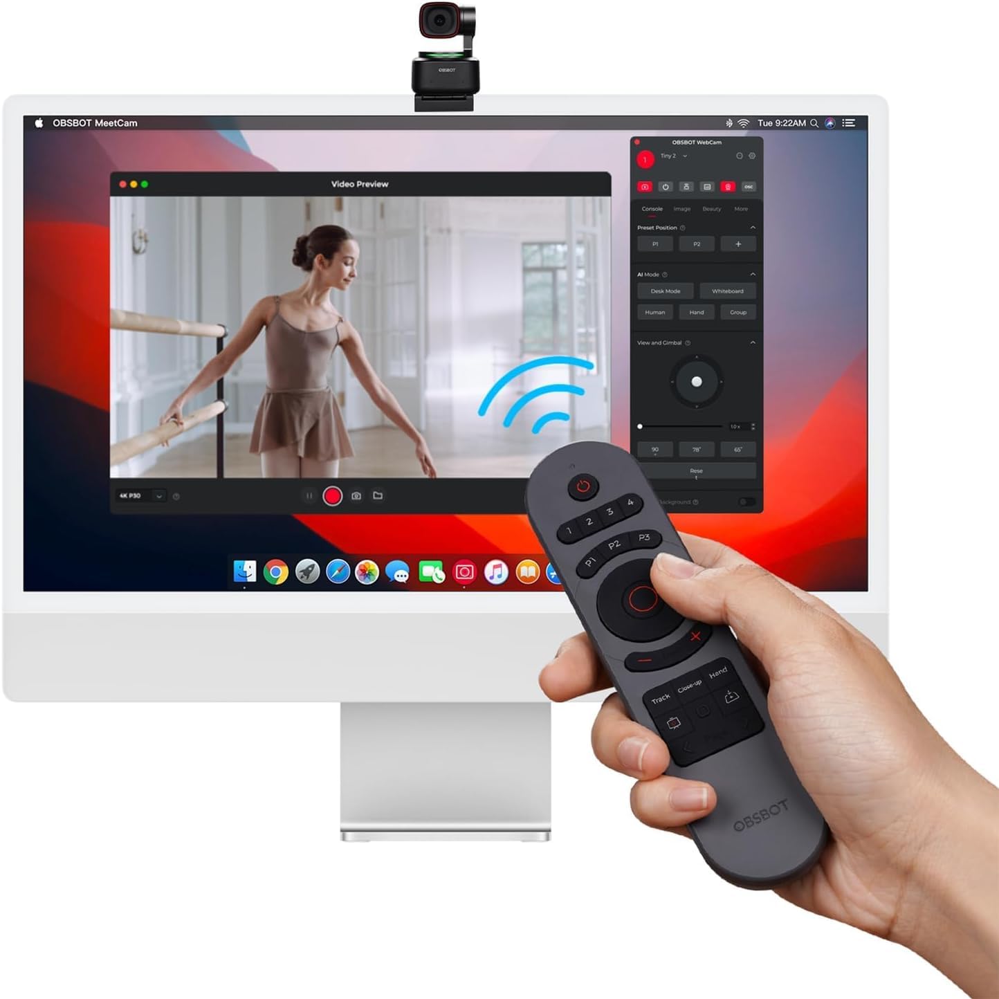 OBSBOT Tiny Smart Remote 2, Smart Remote for Tiny 3 Lite/Tiny 3/Tiny 2 Lite/Tiny 2/Tiny 4K/Tiny 1080P/Tiny SE Webcam and UVC to HDMI Adapter 2nd Gen