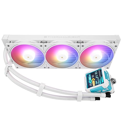 Thermalright FW PRO 360 ARGB White CPU Water Cooler with PWM Fan, 2000RPM Speeds,IPS LCD Screen with 320 * 320 Resolution,Liquid CPU Cooler,for