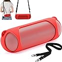 Ferbao Silicone Case for Beats Pill 2024,Protective Case with Shoulder Strap for Beats Pill 2024 Speaker (Red)