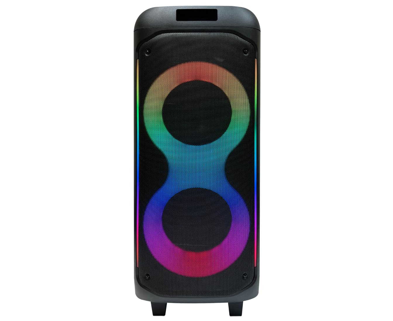 Sharp PS-935 Party Speaker System with Microphone - Bluetooth Portable Loud Speaker - Luggage-Style Handle and Wheels!