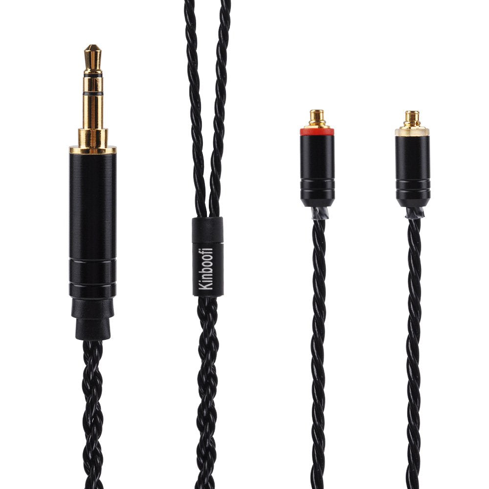 Kinboofi 6 Core MMCX Cable, Upgrade Silver Plated Replacement Cable,Black Detachable Earphone Cable Replacement Earphone Wire for Shure 846 535 215