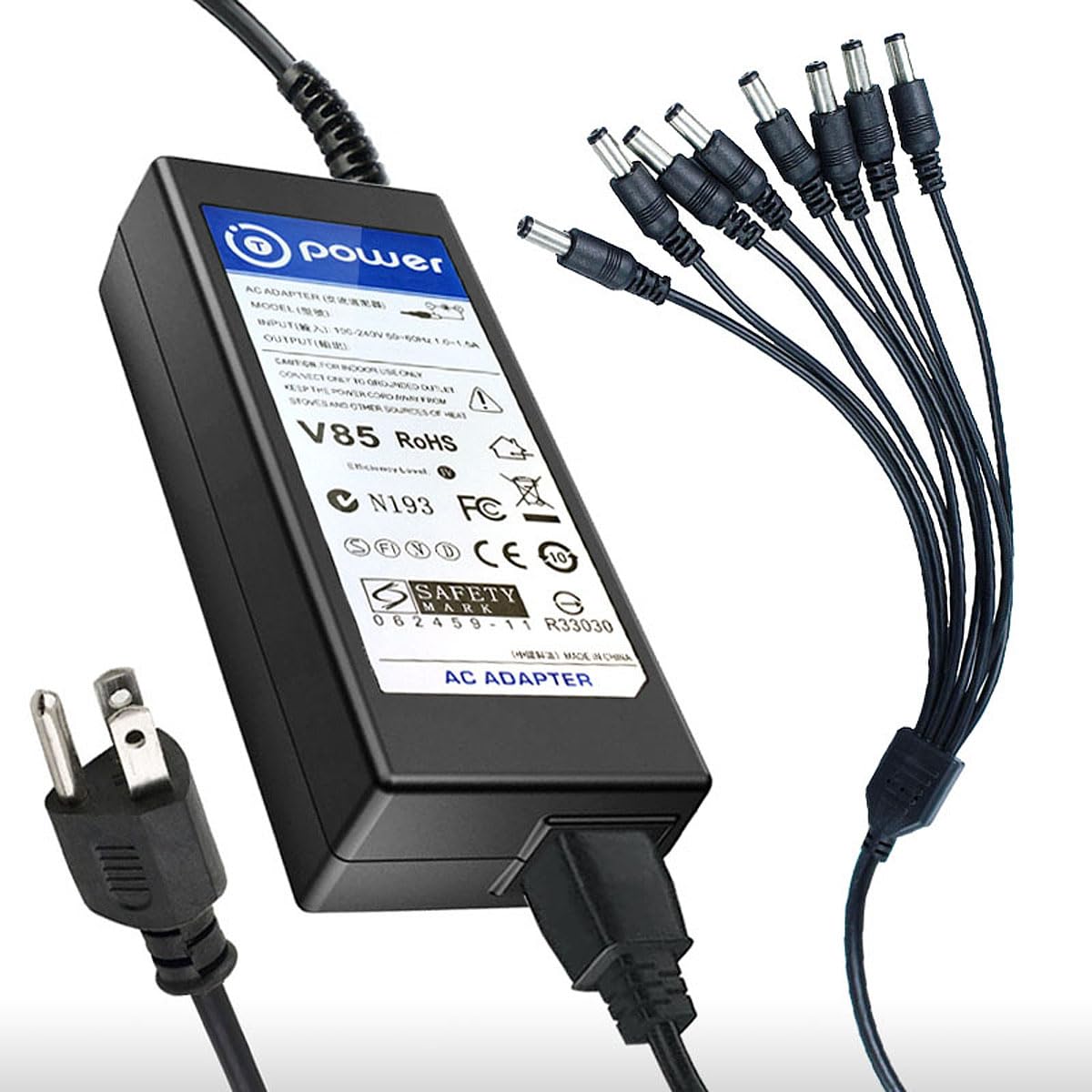 T POWER Ac Adapter Charger for Samsung 8 x Channel SDC-7340BC SDC-7340BCN SDC-7340BCN,US 720TVL CCTV 720 TV 720 Wide Angle Night Vision Weatherproof…