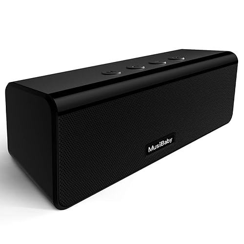 MusiBady Small Bluetooth Speaker, Stocking Stuffers Waterproof Portable Speakers Wireless with Stereo Sound, Dual Pairing, 24HRs Playtime,