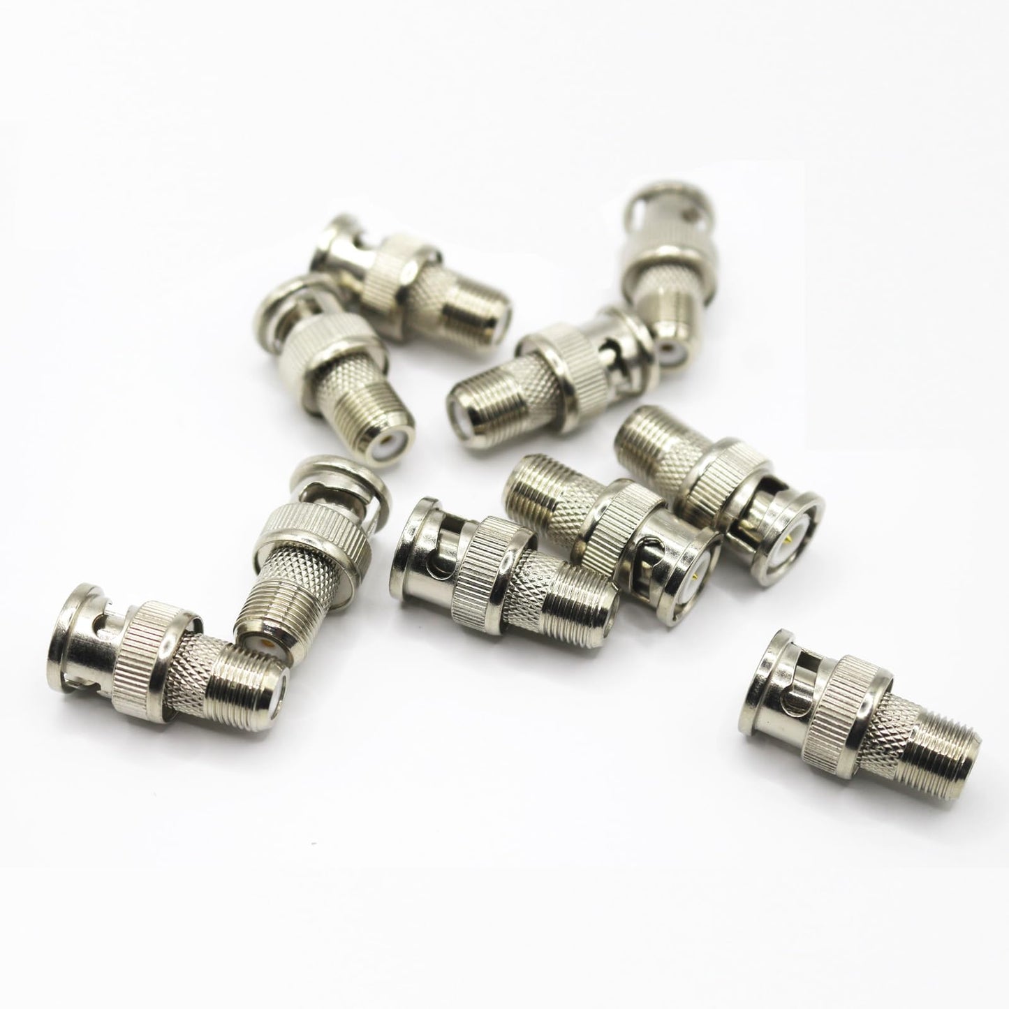 hrsyyl 10pcs BNC Male Plug to F Female Jack Adapter BNC Male Connector for CCTV Scanner Camera