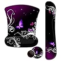 Mouse Pad with Wrist Support and Keyboard Wrist Rest Pad Set,Ergonomic Mouse Pads for Computers Laptop,Non-Slip Comfortable Mousepad w/Raised Memory