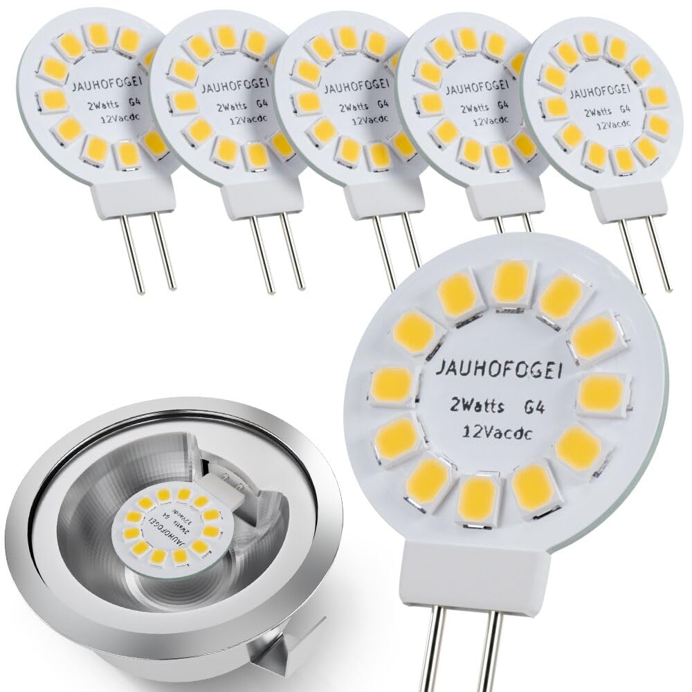 G4 LED Bulb 12V 4000K Bright White Disc - Under Cabinet Lighting Bulb G4 LED T3 20W Halogen JC Bulb Replacement for Non dimmable Puck Light - 12 Volt