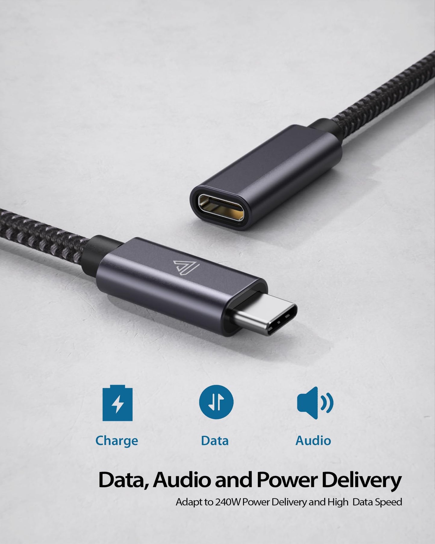 USB C Extension Cable (20Gbps/240W/3.3Ft), Faracent USB 3.2 Type C 3.1 Male to Female Extension Charging & Sync for iPhone 16 15 Pixel PSVR2 MacBook