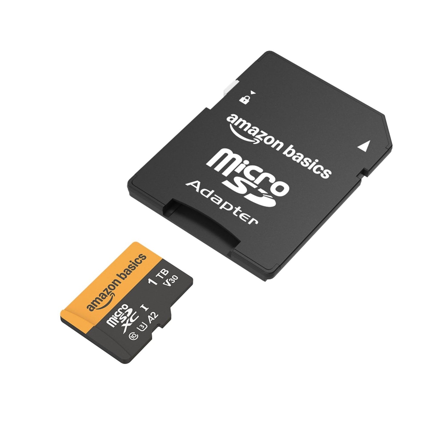 Amazon Basics 1TB microSDXC Card with Adapter for Smartphones, Full HD, Tablets, Drones, Action Cameras, Read Speed Up to 200MB/s, 1-Pack