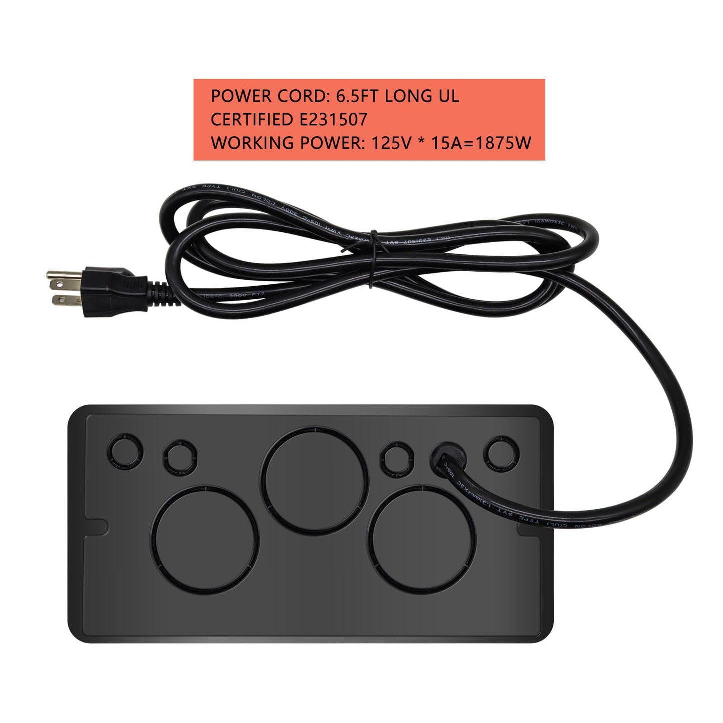 Pop Up Outlet;Pop up Power Strip; Embedded countertop;6.5 Feet 16AWG UL Cable 4 AC Outlets Max Power 1875w USB C PD 20W Fast Charging Used for Home