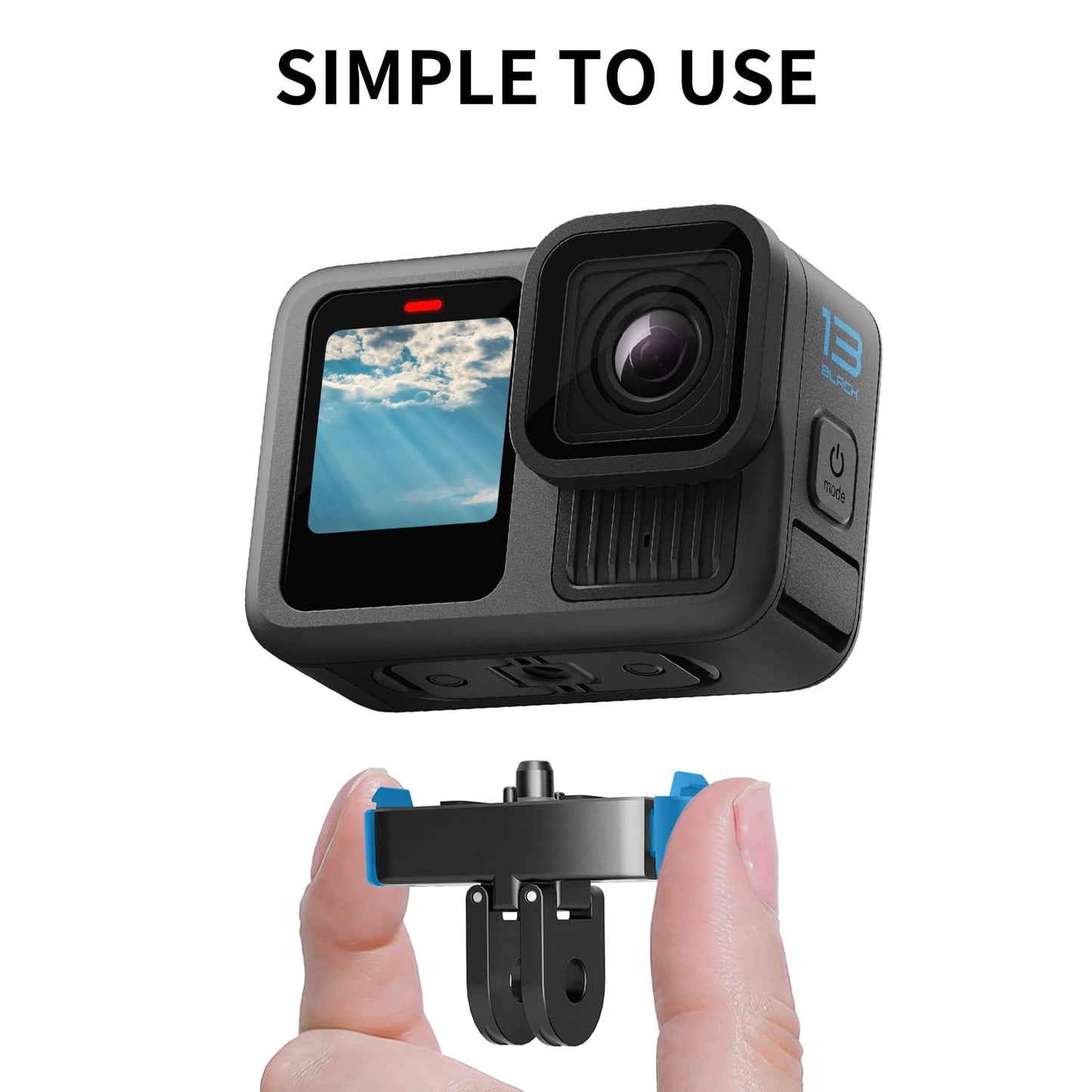 1-Pack Magnetic Adapter Mount for GoPro Hero 13, Quick Release Mount Aluminum Magnetic Latch with 1/4" Screw,Dual-Claws Interface, Compatible
