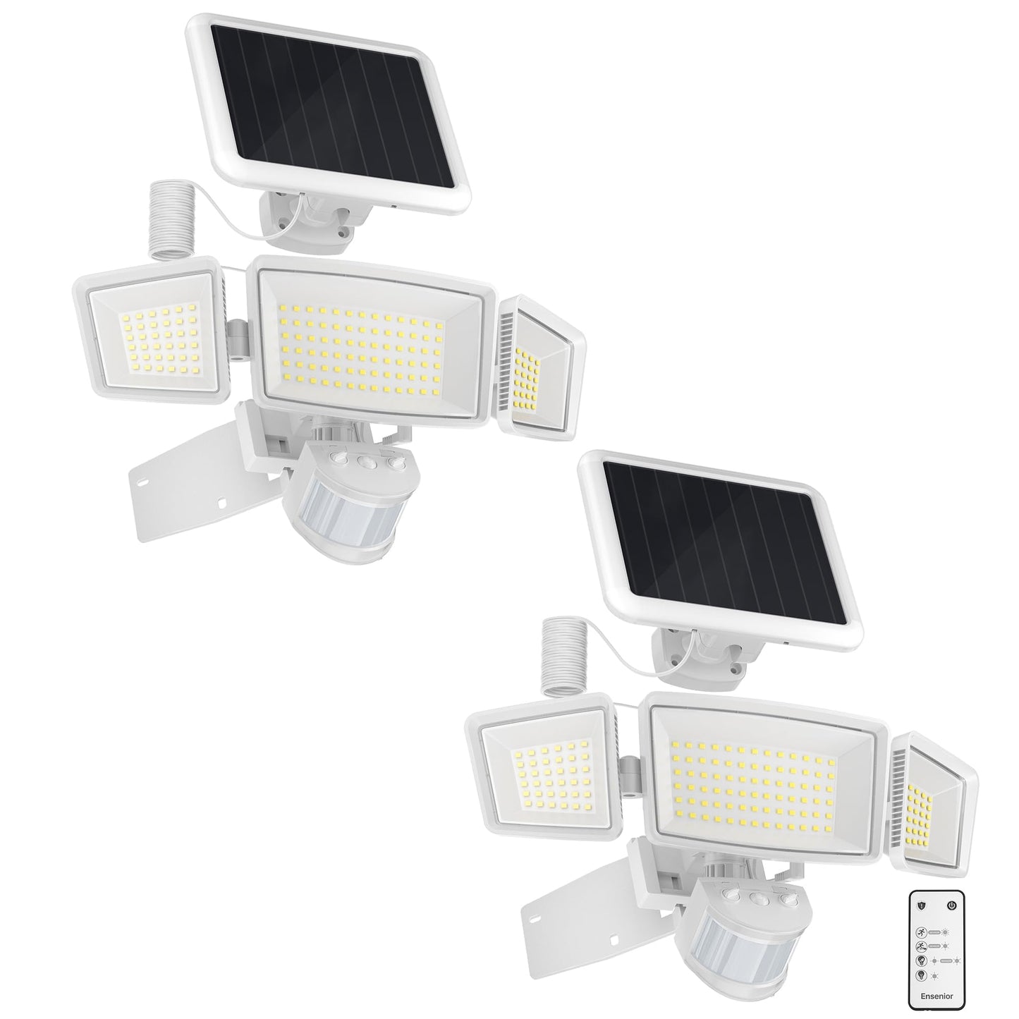 Ensenior Solar Security Lights, Wide Beam Flood Light 6500K Super Bright for Driveway Backyard Garden, Remote Control Motion Lights, Weather-Resistant
