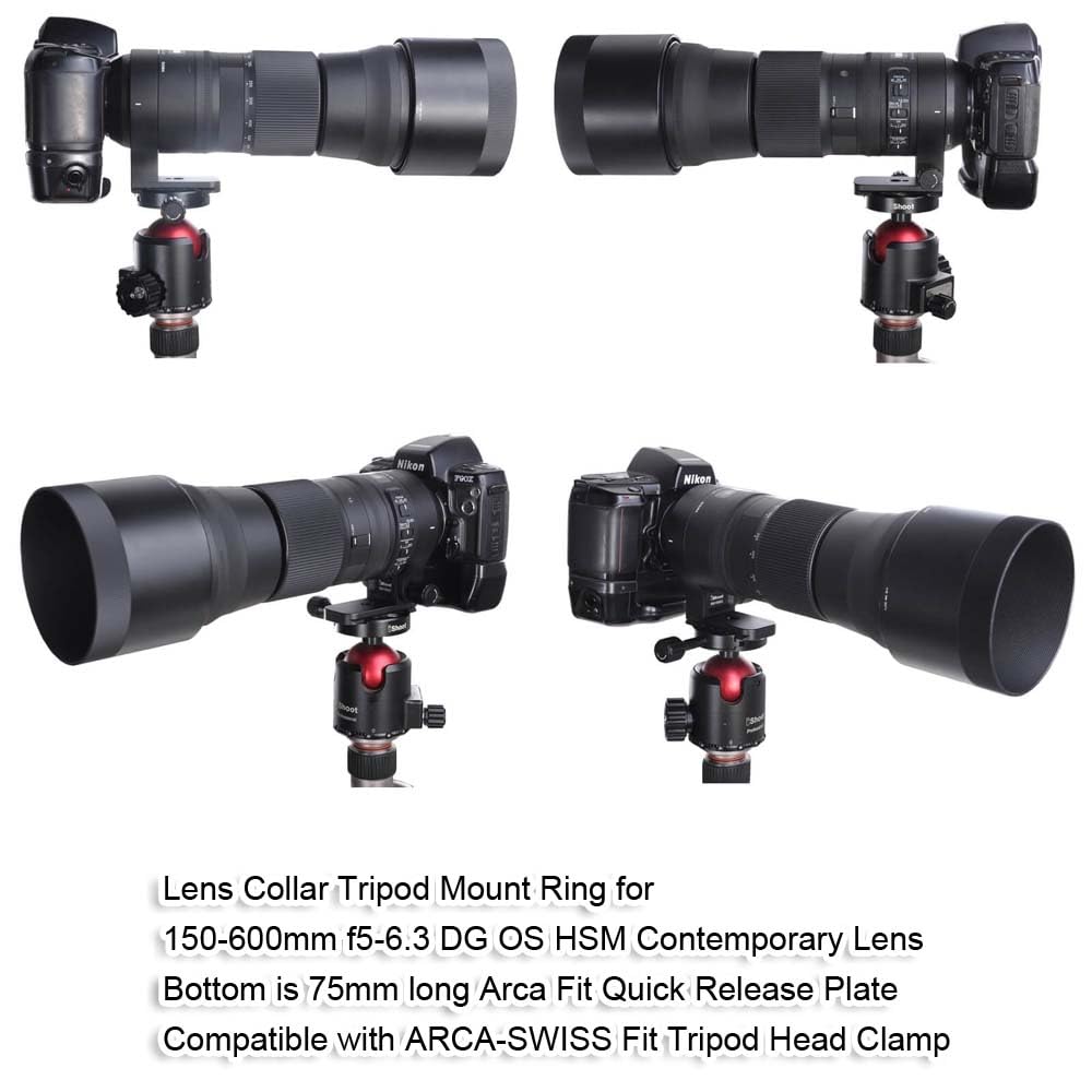 Lens Collar Support Tripod Mount Ring Compatible with Sigma 150-600mm f/5-6.3 DG OS HSM Contemporary TS-71 Lens, Bottom Bracket is ARCA Quick Release