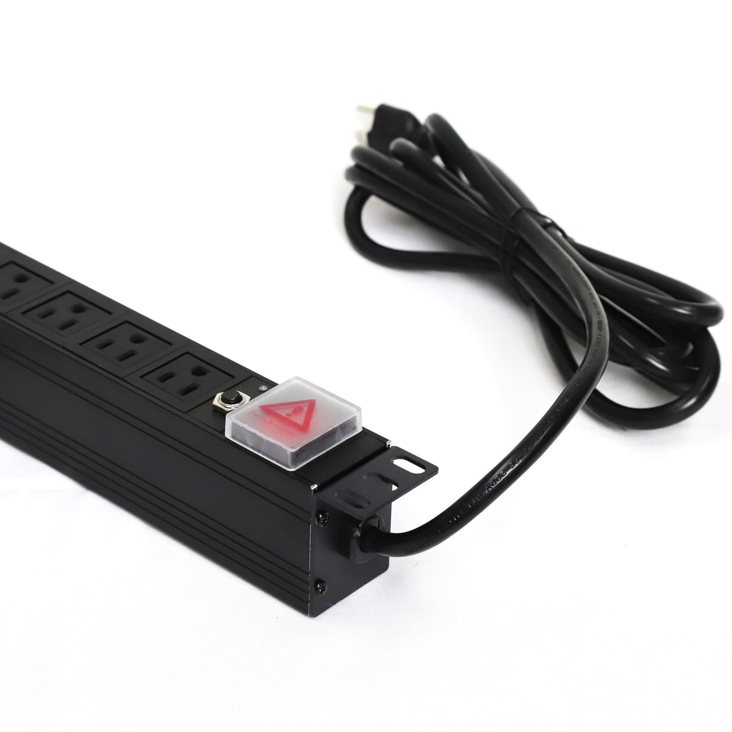 Aeons 1U 19" Rack Mount Server Network PDU Power Strip, 10 Right Angle Outlets 15A Switch, Overload Protector, 10ft Power Cord, Rackmount Metal Slim