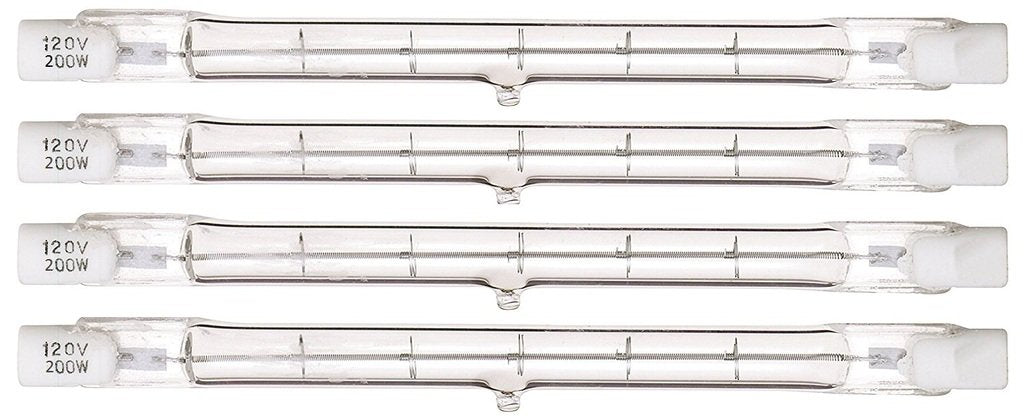 KOR 200W T3 R7S Base Double-Ended Halogen Bulbs, 118mm J Type, 4 Pack