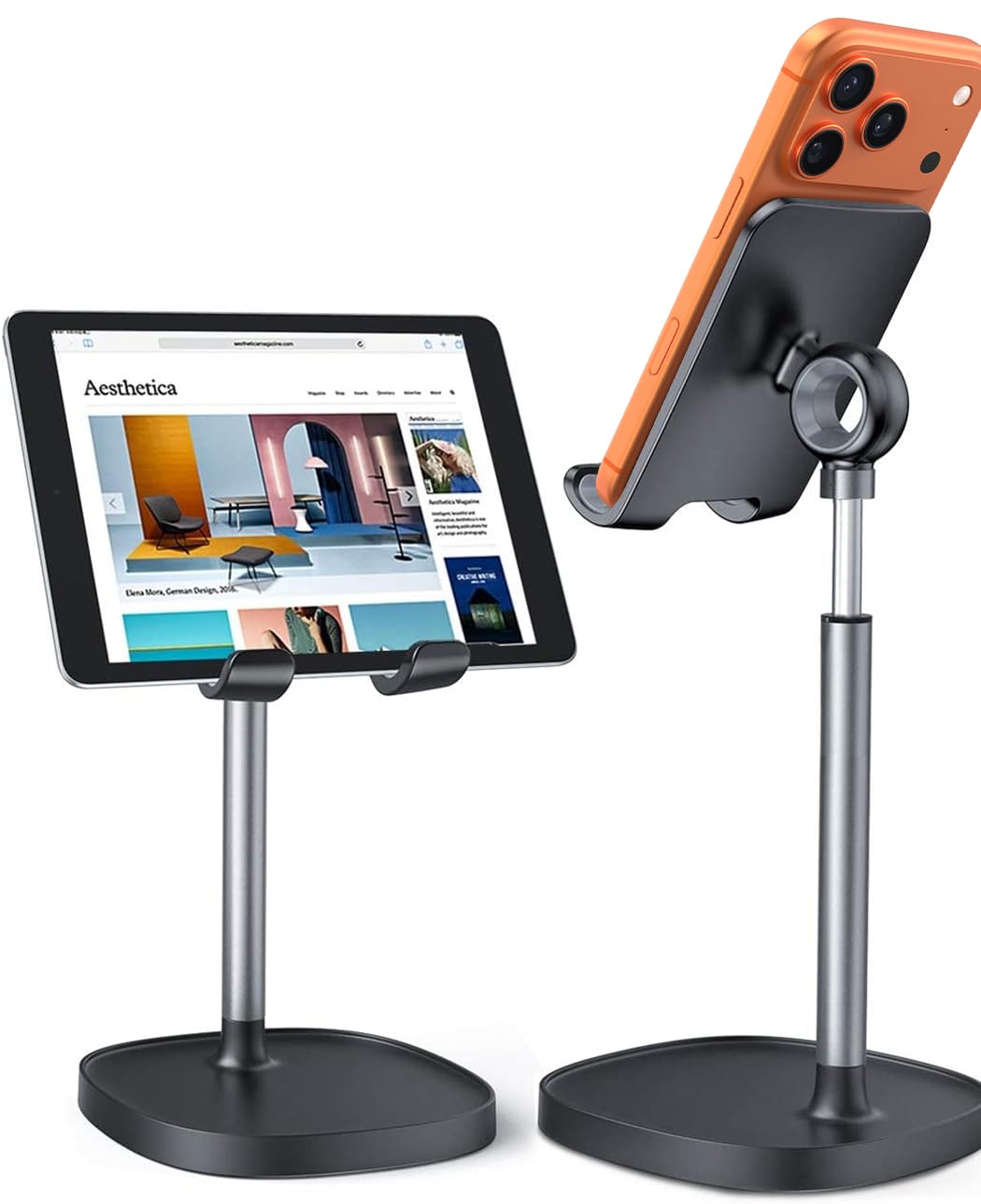 LISEN Cell Phone Stand Phone Holder for Desk Office Decor, Office Desk Accessories Women PC Gaming Essentials iPhone Stand Gadgets Men Gifts for Mom