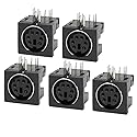 uxcell 5 Pcs Replacement S-Video 6 Pin Female PCB Mount Mini Din Sockets