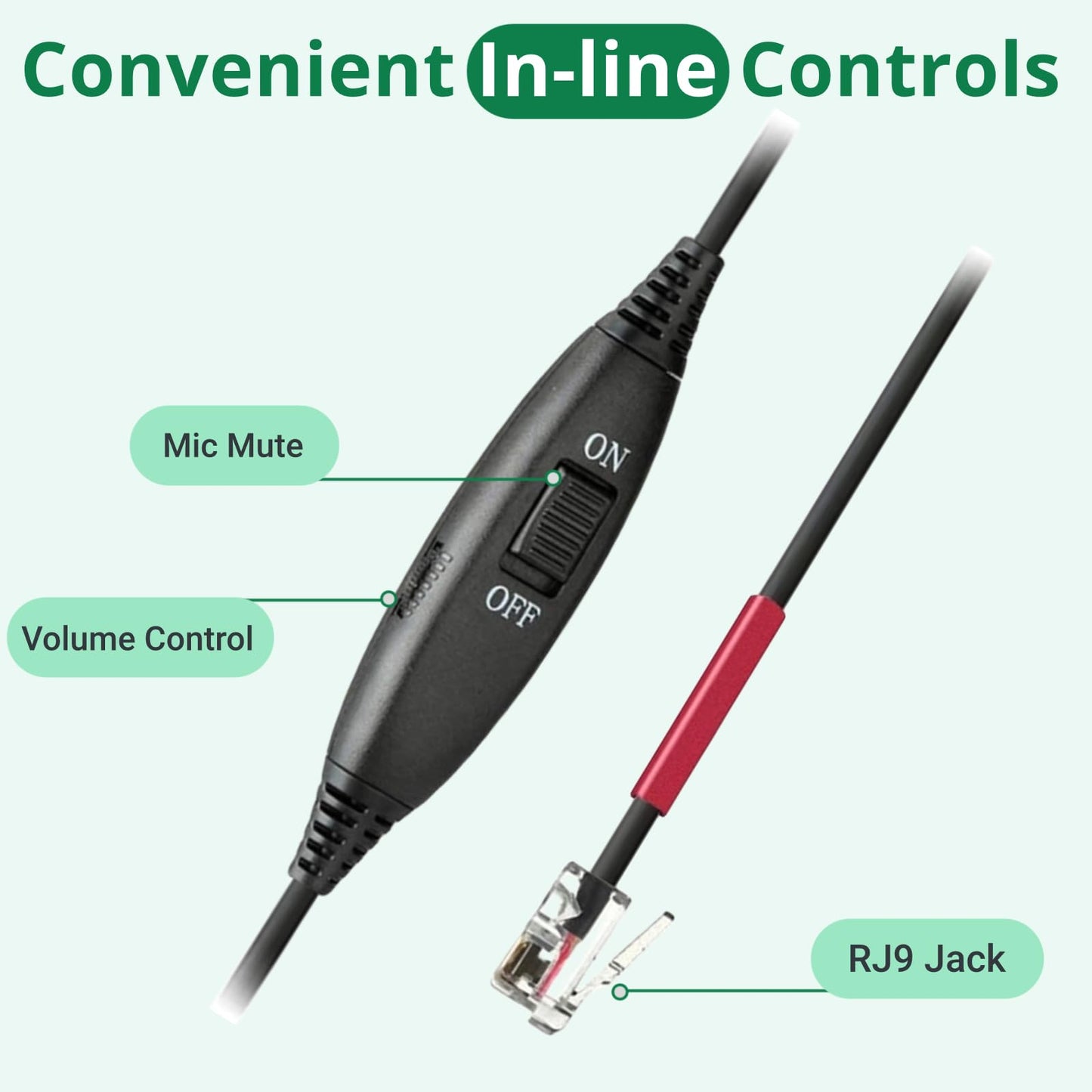 Callez Yealink Phone Headset with Quick Disconnect Cord, RJ9 Office Telephone Headset with Mic Noise Cancelling Compatible with Yealink T54W T33G T46S