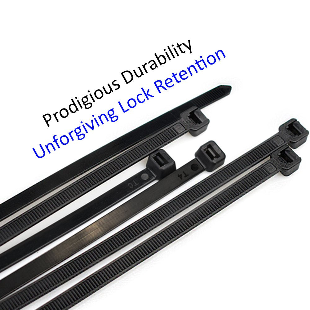 Cable Zip Ties Heavy Duty 26 Inch, Ultra Strong Plastic Wire Ties with 180 Pounds Tensile Strength, 50 Pieces, Durable Nylon Black tie Wraps, Indoor