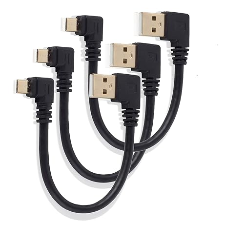 USB to Micro USB Cable 6Inch Right Angle Short USB Micro Cord 90 Degree Fast Charging Cable with Gold Plated Connectors for Samsung Galaxy S7/S6/S5