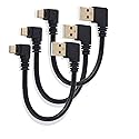 USB to Micro USB Cable 6Inch Right Angle Short USB Micro Cord 90 Degree Fast Charging Cable with Gold Plated Connectors for Samsung Galaxy S7/S6/S5