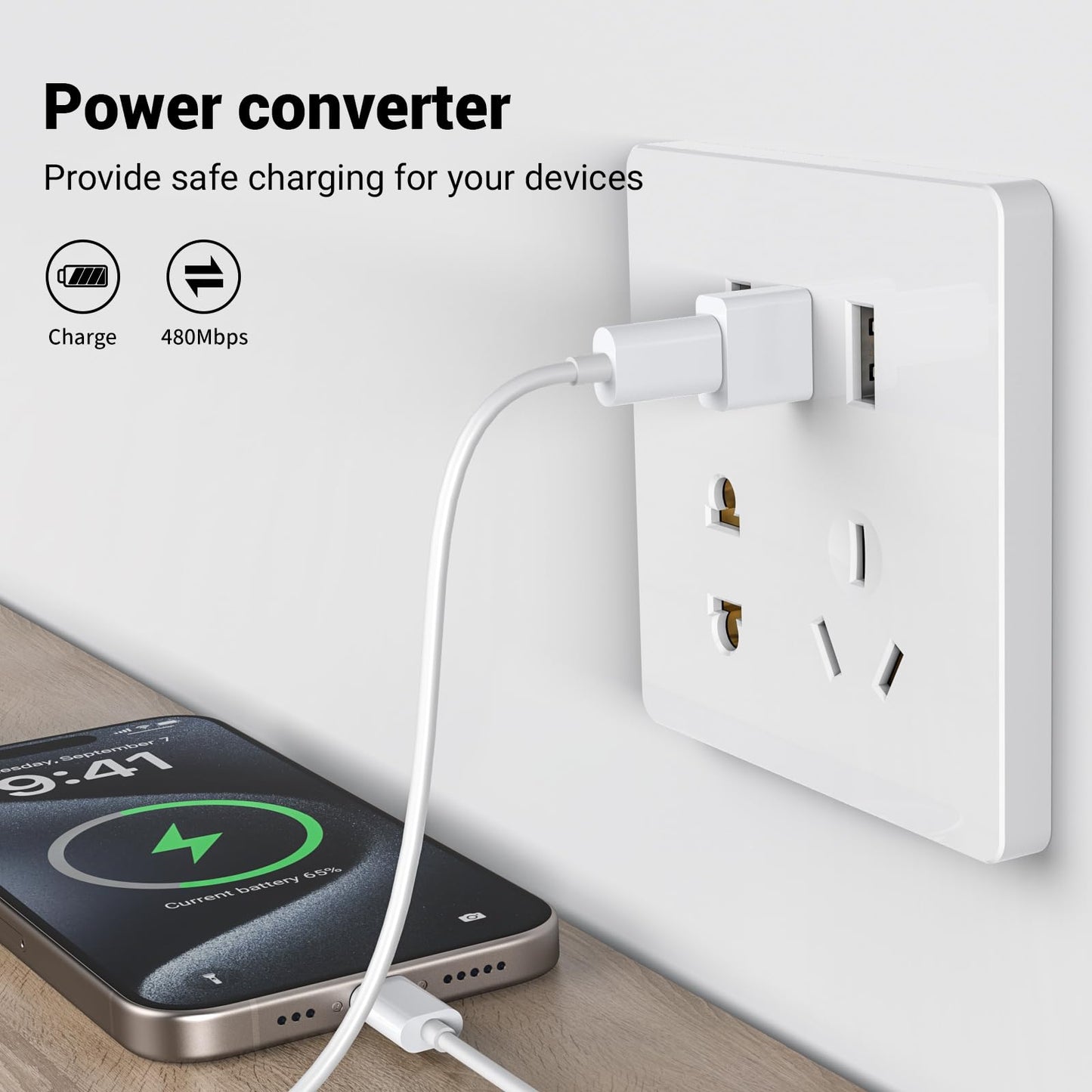 5Pack USB to USBC Adapter,usbc to USB Adapter for iPhone 16/15 Charger,iPhone 16/15/14/13/12 Pro Max Plus,iPad 9/10 Air 5 Mini 6,Car,Samsung S24 S23…