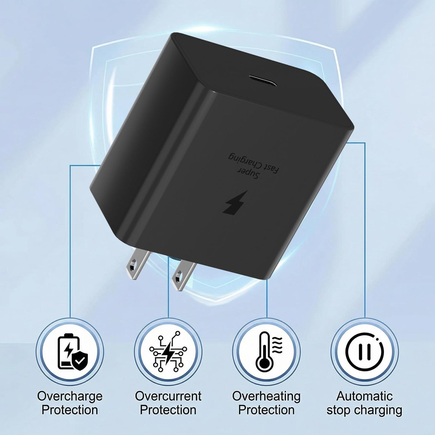 60W USB C Fast Charging Block Type C Wall Plug Charging Brick & 10ft C Cable for Galaxy S26 S25 Ultra/S25/S25+/S24 Ultra/S24/S24+/S23/S23 Ultra/S23