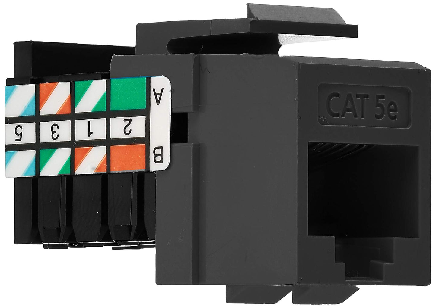 Leviton QuickPort Cat 5e 8-Wire T568A/B Wiring Connector, 5G108-AE5, Black