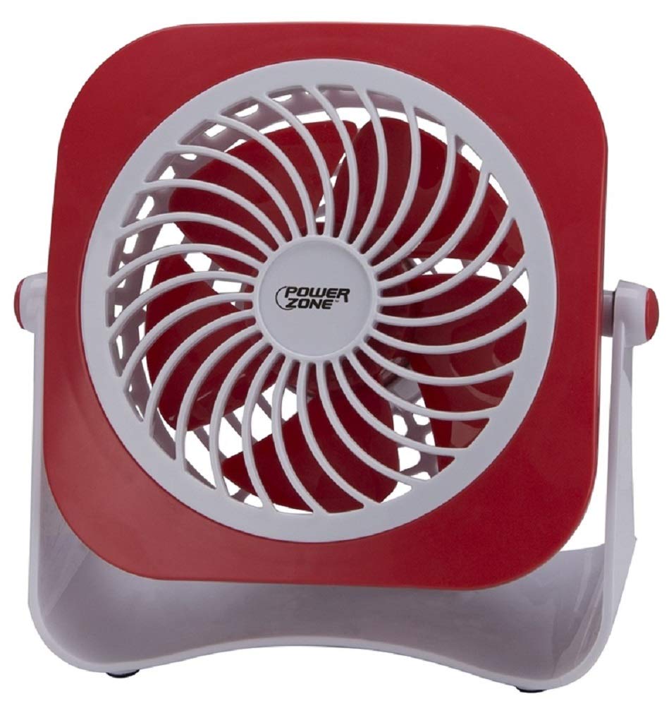 Power Zone Qt-u403b Dual Powdered Table Fan, 2 Speeds, Plastic (Pack of 4)