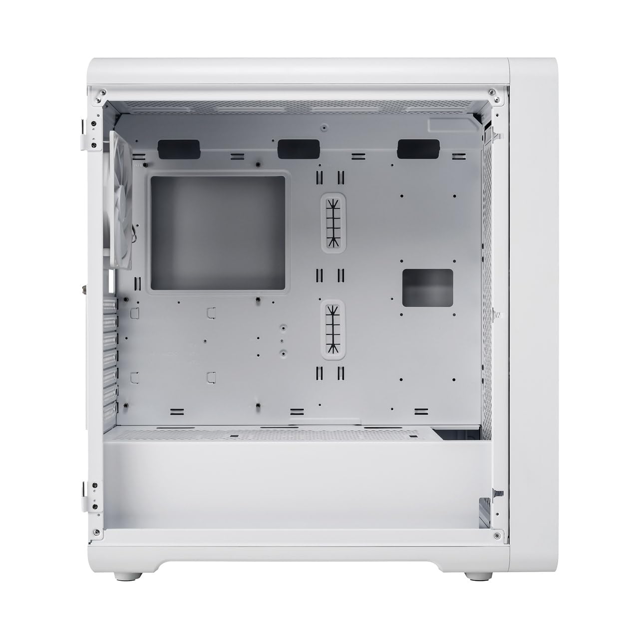 FSP CUT593 Series Full Tower Computer Case Dual Tempered Glass Side Panel 140MM ARGB Fan X4 (CUT593P, White)