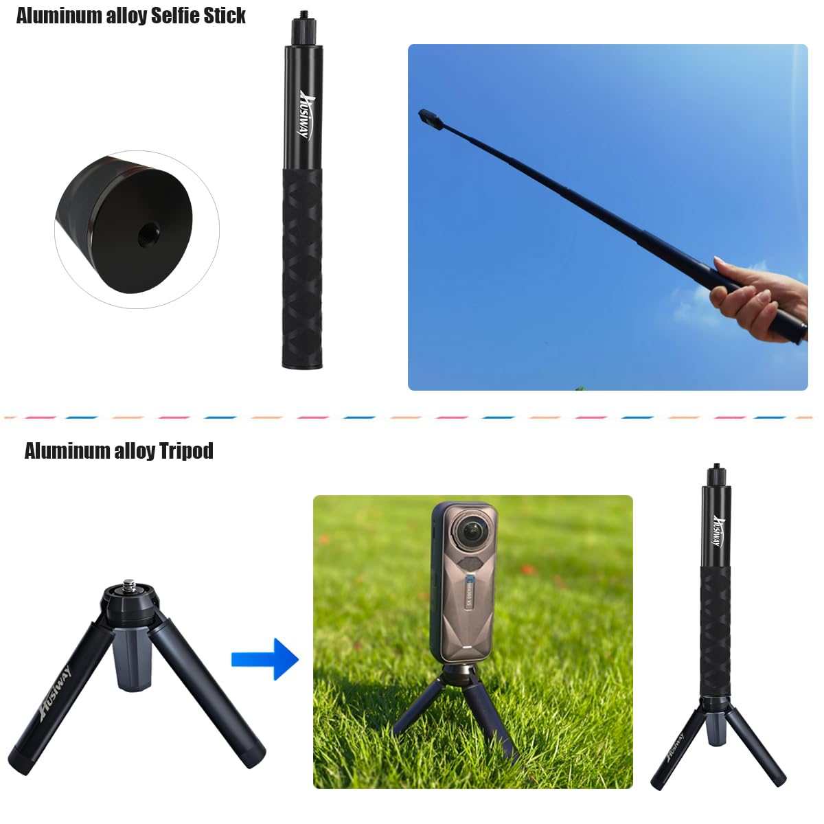 Husiway Accessory for Insta360 X5 Bundle Include: Magnetic Mount Carrying Case Silicone Case Bike Motorbike Mounts and Adhesive Pads for Insta 360 X5