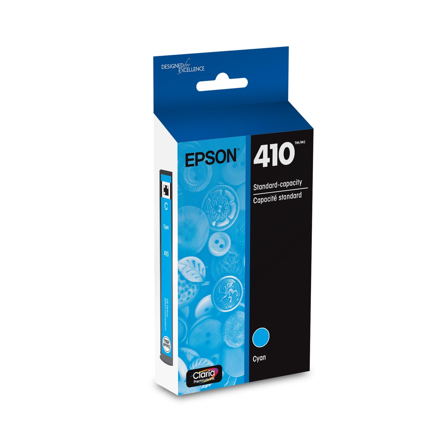 EPSON 410 Claria Premium Ink Standard Capacity Cyan Cartridge (T410220-S) Works with Expression XP-530, 630, 640, 7100, 830