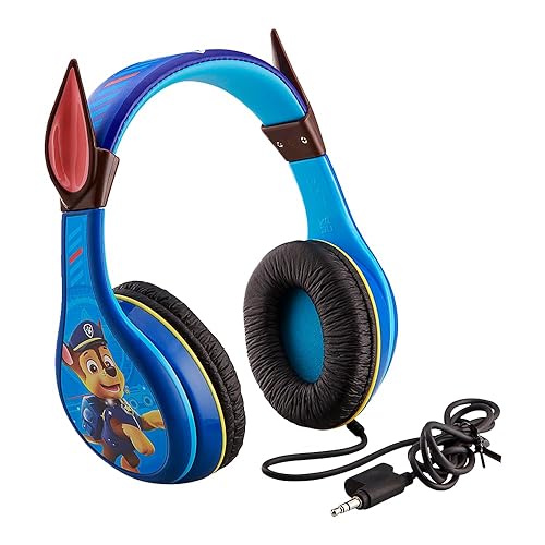 ekids PW-140CH Licensed Paw Patrol Headphones in Chase Design with Child-Friendly Volume Limiter and Adjustable Headband for The Best Extra Light…