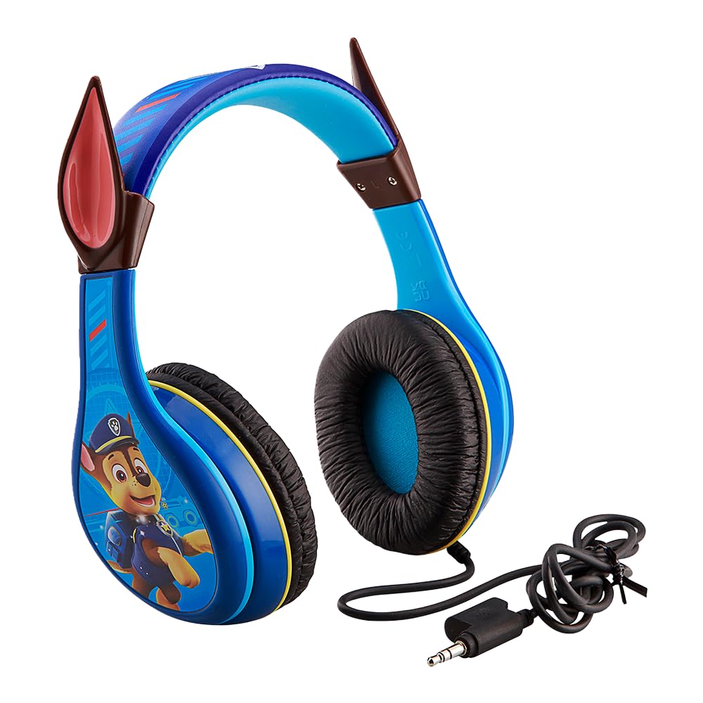 ekids PW-140CH Licensed Paw Patrol Headphones in Chase Design with Child-Friendly Volume Limiter and Adjustable Headband for The Best Extra Light…