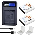 Powertrust 2 Pack NP-BG1 NP-FG1 BG1 Camera Battery and LCD USB Charger For Sony DSC W130 W210 W220 W300 H10 H50 H70 W290 HX7 HX10 HX30 WX10 H55 HX9