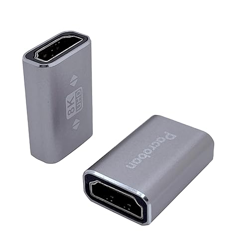 Pacroban HDMI Coupler 8K Female to Female High Speed HDMI 2.1 Connector Adapter 2-Pack 4K HDR Extender for TV, Laptop, Computer, PC, Monitor