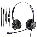 MAIRDI Telephone Headset with RJ9 Jack & 3.5mm Connectors for Call Center Office Deskphone Cell Phone PC Laptop, Landline Phone Headset