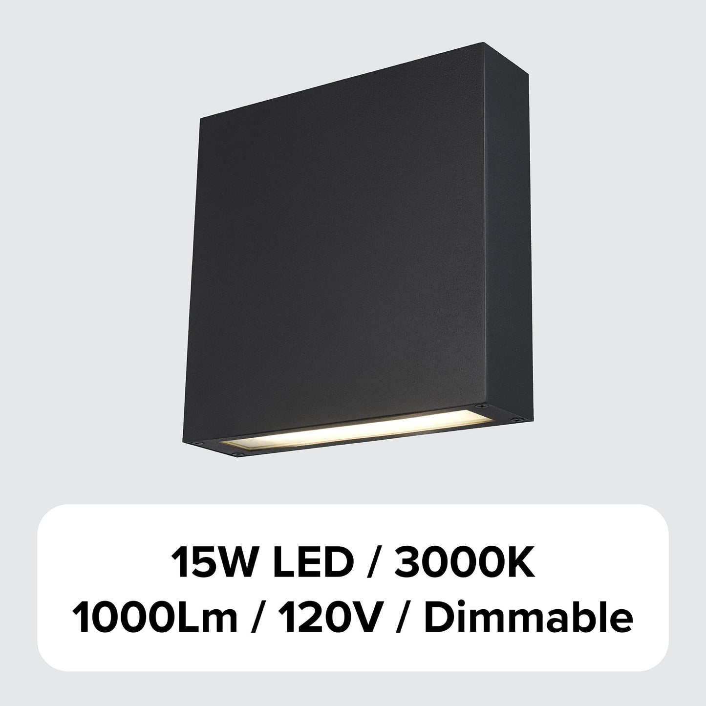 TRANS GLOBE LED-51580 BK I Celestia Collection 8 Inch LED 3000K Outdoor Wall Mount - Black Finish with Frosted Glass I Modern Contemporary Fixture I