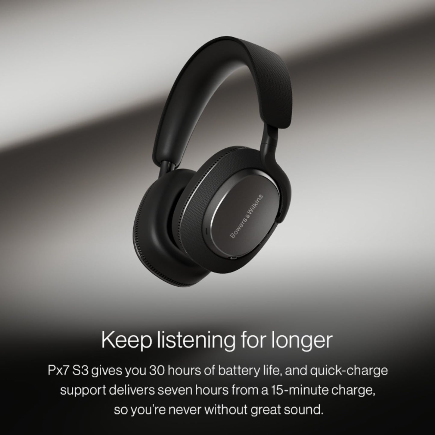 Bowers & Wilkins Px7 S3 Wireless Headphones Over Ear Noise Cancelling, Active Noise Cancelling & Transparency Mode, Hi-Res Sound, Bluetooth, 30-Hr…