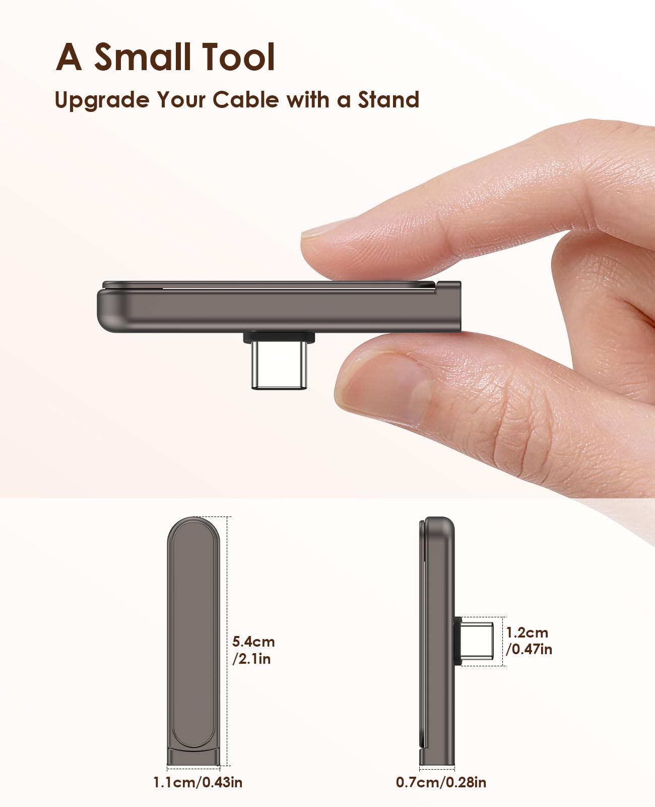 MagSync 2-in-1 Phone Stand with USB C Adapter, Compact Phone Kickstand Adapter, 60W Fast Charging While Watching, Right-Angle Design, Desk Stand