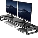 Vaydeer Dual Monitor Stand Computer Riser with USB 3.0 Hub Ports, Double Metal Stand for 2 Computer, TV, PC, Printer, Multi Media Speaker
