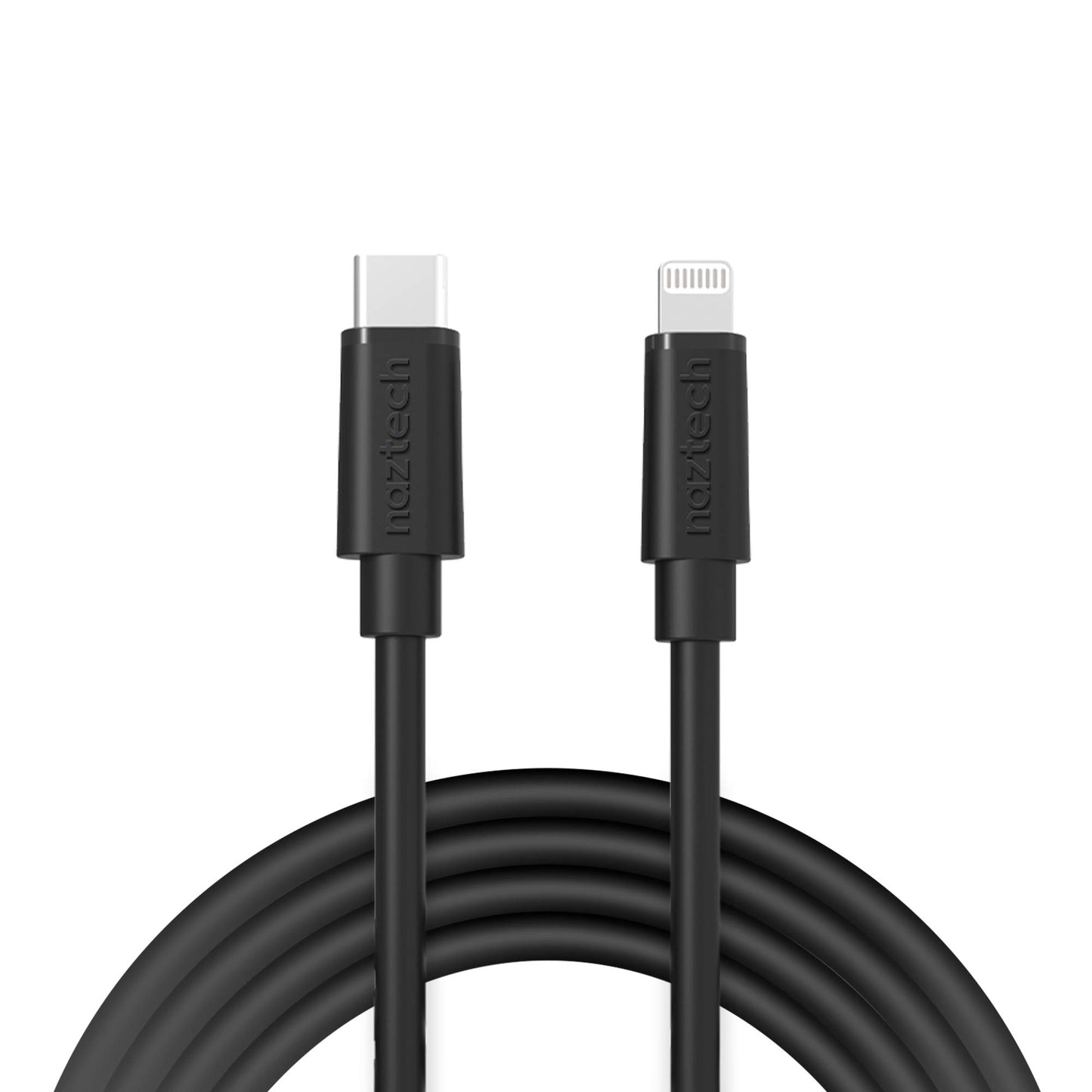 Naztech Lightning Cable Charger - Durable, Rounded, 12ft Fast Charge USB-C to MFi Certified Lightning Cable Compatible with iPhone, iPad, and More…