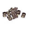 uxcell 10Pcs Plastic Button Cell Battery Socket Holder for Brown