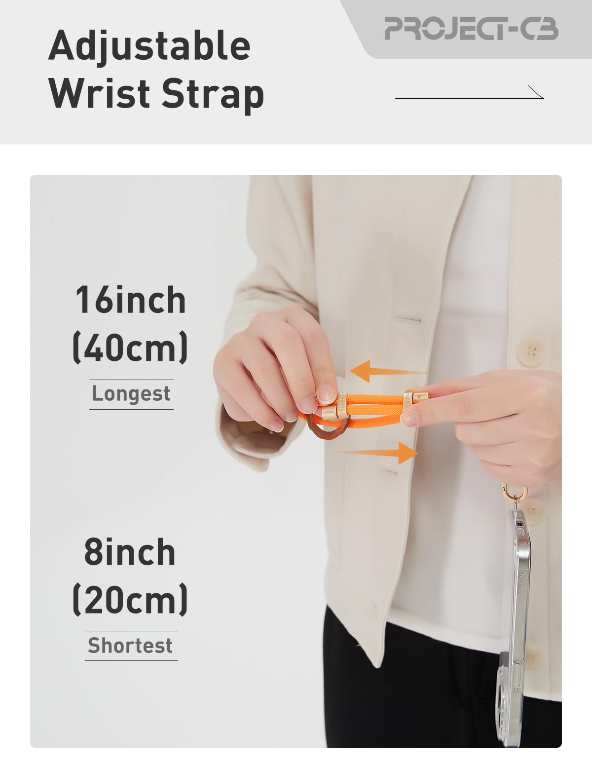 project-cb Cell Phone Wrist Strap 1, Tether Tab 2,Key Ring×2,Adjustable Phone Wristlet Strap 20cm-40cm,Hand Lanyard,Keychain(Green-G)