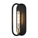 JONATHAN Y 4.75" Black/Brass Gold LED Wall Sconce, 1-Light Mid-Century Lamp for Bathroom Vanity, Bedroom, Hallway, Dimmable Bohemian Metal Fixture