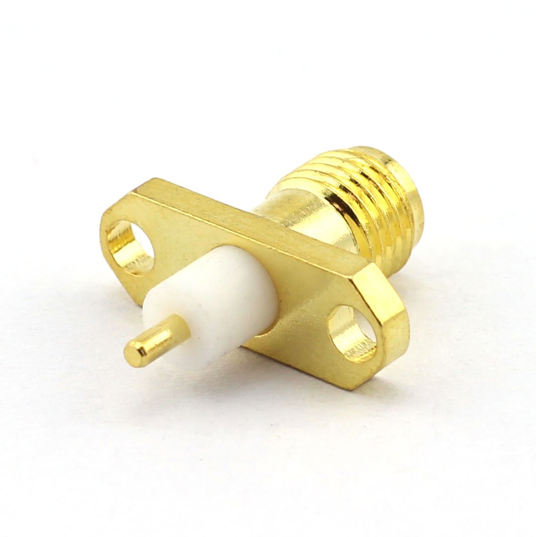 DGZZI 5-Pack SMA Female RF Coaxial Adapter 2 Holes Panel Mount Solder Post Plug Jack Connector