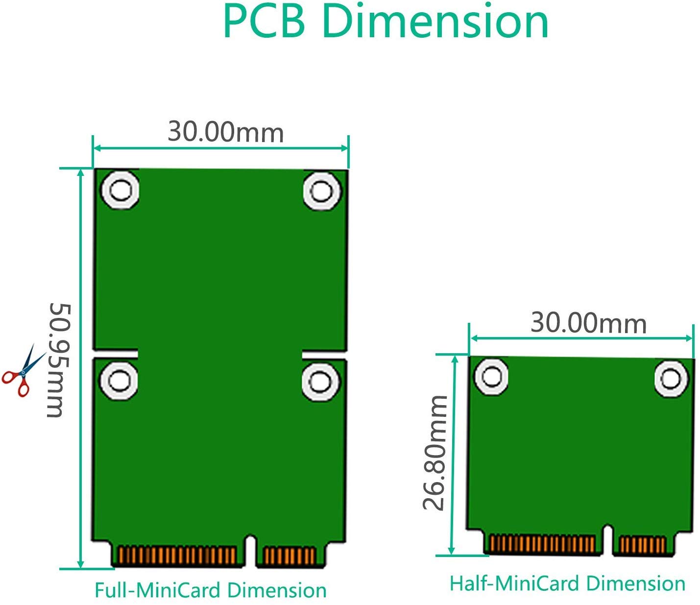 Mini PCI-E Express mSATA Extension Cable for Wireless Card mSATA SSD (Green)