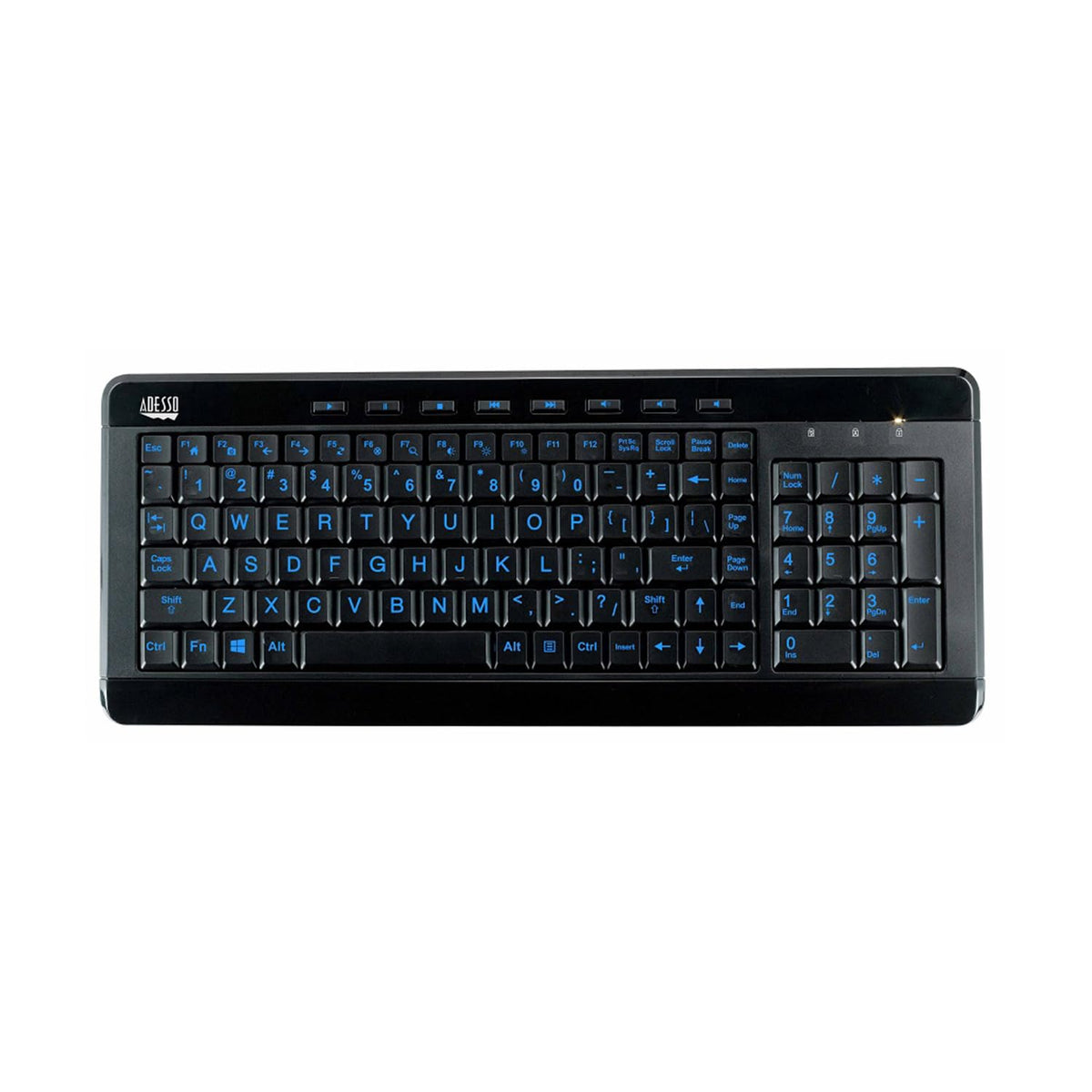 Adesso AKB-120EB SlimTouch 120 3-Color Compact Multimedia Keyboard